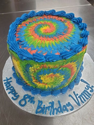 Tie-Dyed Birthday Cake